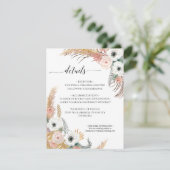 Invitation Mariage de feuillage de laiton du désert Boho Flor (Debout devant)