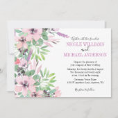 Invitation Mariage de feuillage de l'aquarelle Spring Lilac (Devant)