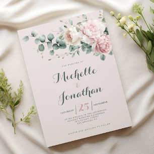 Invitation Mariage de feuillage de l'eucalyptus vert à la men