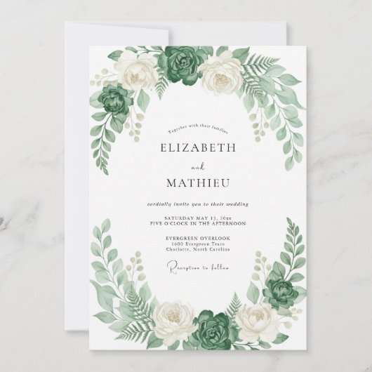 Invitation Mariage de feuillage de succulente de mousse (Devant)