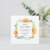 Invitation Mariage de feuillage de tournesol (Debout devant)
