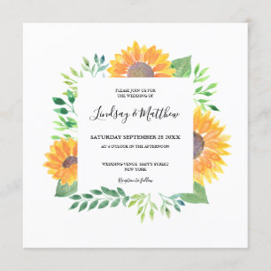 Invitation Mariage de feuillage de tournesol