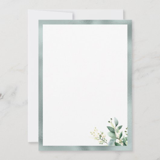 Invitation Mariage de feuillage d'eucalyptus rustique vert me (Dos)