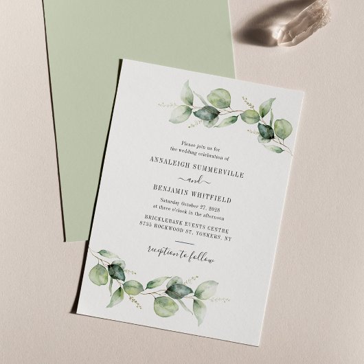 Invitation Mariage de feuillage Eucalyptus