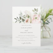 Invitation Mariage de feuillage Eucalyptus Pink (Debout devant)