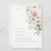 Invitation Mariage de feuillage Eucalyptus Pink (Devant)