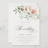 Invitation Mariage de feuillage Eucalyptus Pink (Devant)
