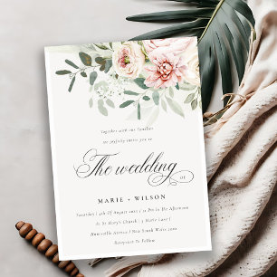 Invitation Mariage de feuillage Eucalyptus Pink