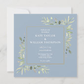 Invitation Mariage de feuillage Feuille Dusty Blue Greenery (Devant)