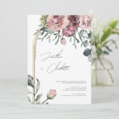 Invitation Mariage de feuillage Mauve et Gold Arch (Debout devant)