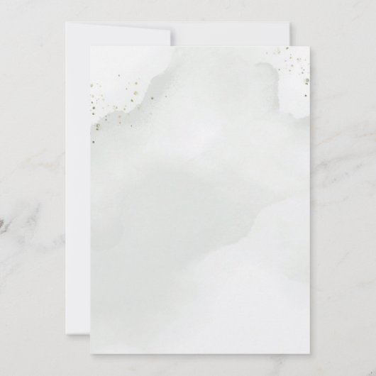 Invitation Mariage de feuillage rustique, blanc et vert (Dos)