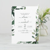 Invitation Mariage de feuillage végétal (Debout devant)