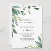 Invitation Mariage de feuillage végétal moderne (Devant)