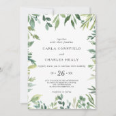 Invitation Mariage de feuillage végétal moderne (Devant)