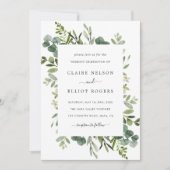 Invitation Mariage de feuillage vert Eucalyptus (Devant)