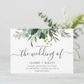 Invitation Mariage de feuillage vert Eucalyptus (Debout devant)