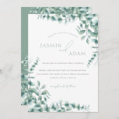 Invitation Mariage de feuillage vert Feuille Sage Eucalyptus (Devant / Derrière)