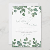 Invitation Mariage de feuillage vert Feuille Sage Eucalyptus (Devant)