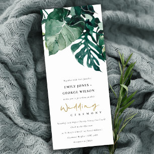 Invitation Mariage de feuillage vert Monstera Tropical Modern