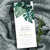 Invitation Mariage de feuillage vert Monstera Tropical Modern