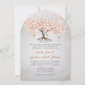 Invitation Mariage de feuille de coeur de corail clair (Devant)