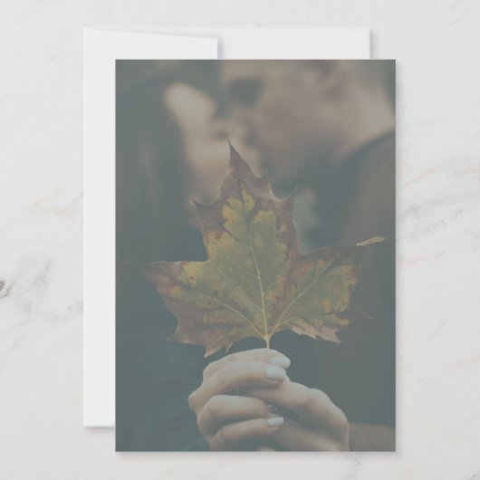 Invitation Mariage de feuille de Ginkgo vert Sage rustique (Dos)