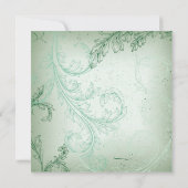 Invitation mariage de feuille de parchemin vert vintage (Dos)