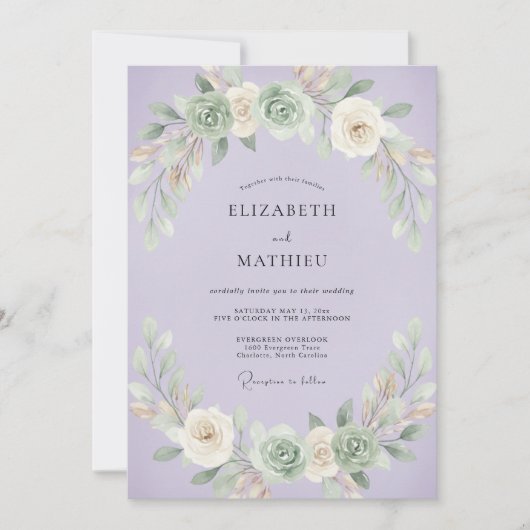 Invitation Mariage de feuille de succulent violet (Devant)