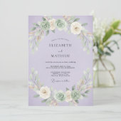 Invitation Mariage de feuille de succulent violet (Debout devant)