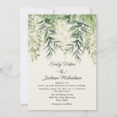 Invitation Mariage de feuilles d'aquarelle de verdure botaniq (Devant)