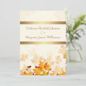 Invitation Mariage de feuilles d'automne d'or (Debout devant)
