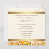 Invitation Mariage de feuilles d'automne d'or (Dos)