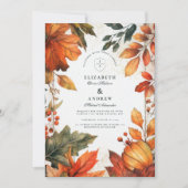 Invitation Mariage de feuilles d'automne en gras (Devant)
