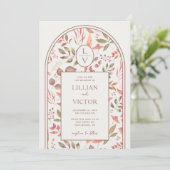 Invitation Mariage de feuilles de chute molle (Debout devant)