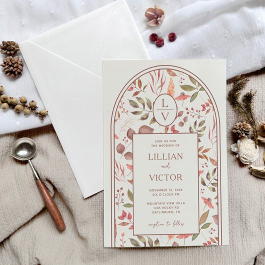 Invitation Mariage de feuilles de chute molle