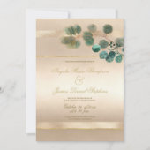 Invitation Mariage de feuilles de eucalyptus vert or luxe  (Devant)