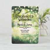 Invitation Mariage de feux de forêt enchantés vert rustique (Debout devant)