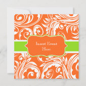 Invitation mariage de fiançailles blanc vert orange (Devant)