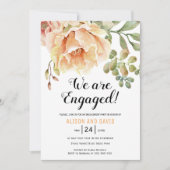 Invitation Mariage de fiançailles florales à l'aquarelle (Devant)