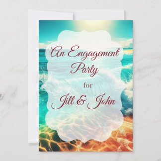 Invitation Mariage de fiançailles sur la plage tropicale
