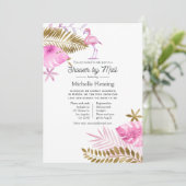 Invitation Mariage de Flamant Rose et Or par la Poste (Debout devant)