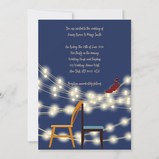 Invitation Mariage de Flamants roses passionnés (Dos)