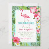 Invitation Mariage de Flamingo Tropical Fête de Fiançailles (Devant)