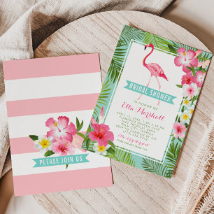 Invitation Mariage de Flamingo Tropical Fête de Fiançailles