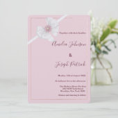 Invitation Mariage de fleur arc de soie rose pâle (Debout devant)