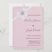 Invitation Mariage de fleur arc de soie rose pâle (Devant)