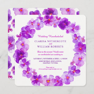 Invitation mariage de fleur d'aquarelle mauve-purée rééchelon
