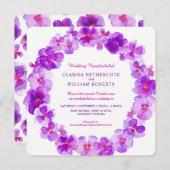 Invitation Mariage de fleur d'aquarelle violet reprogrammé (Devant / Derrière)