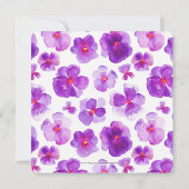 Invitation Mariage de fleur d'aquarelle violet reprogrammé (Dos)