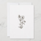 Invitation Mariage de Fleur de Champ Bohème Minimaliste Botan (Dos)
